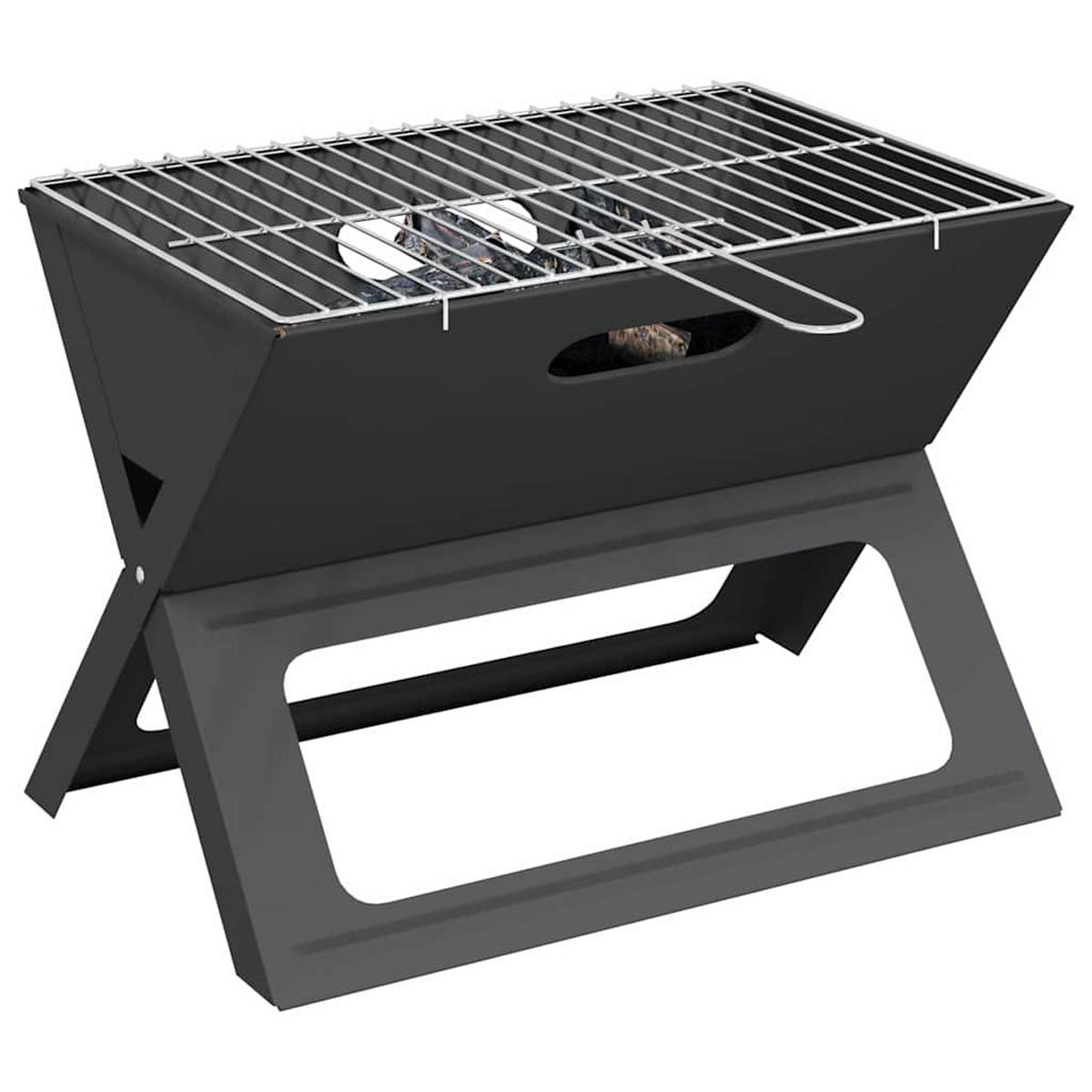 OUTDOOR-GRILL Schwarz 46/31/31 Cm Stahl - Schwarz, Metall (31/31/46cm) - vidaXL