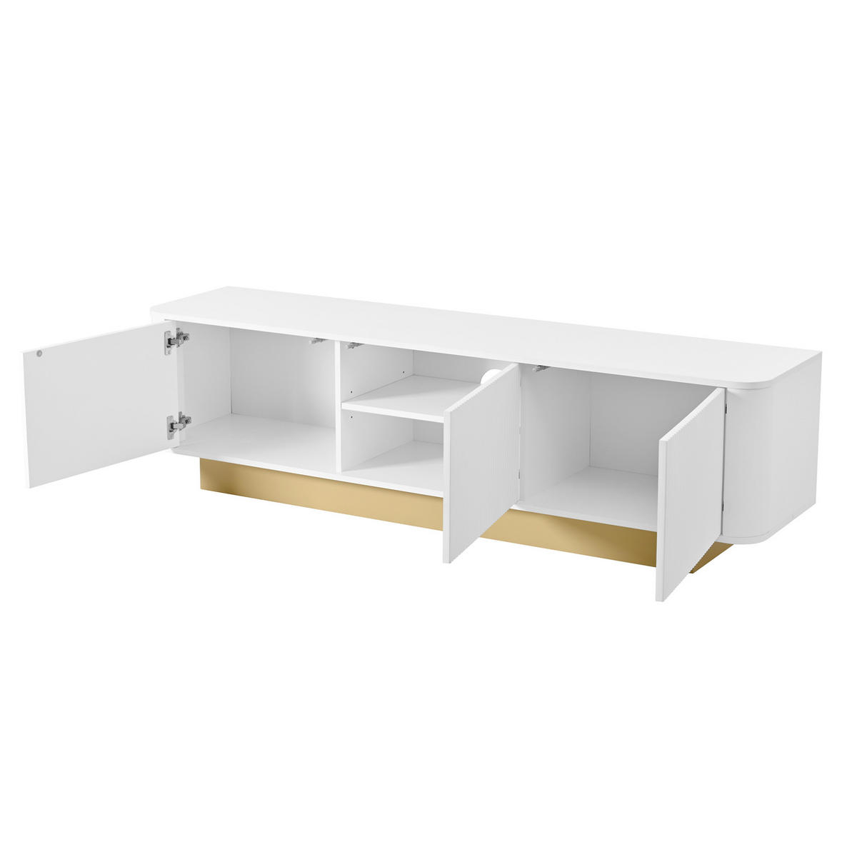TV-LOWBOARD mit Stauraum 170 x 40,5 x 47 cm MDF/PB Weiß - Weiß, Holzwerkstoff (40.5/47/170cm) - Beauniv