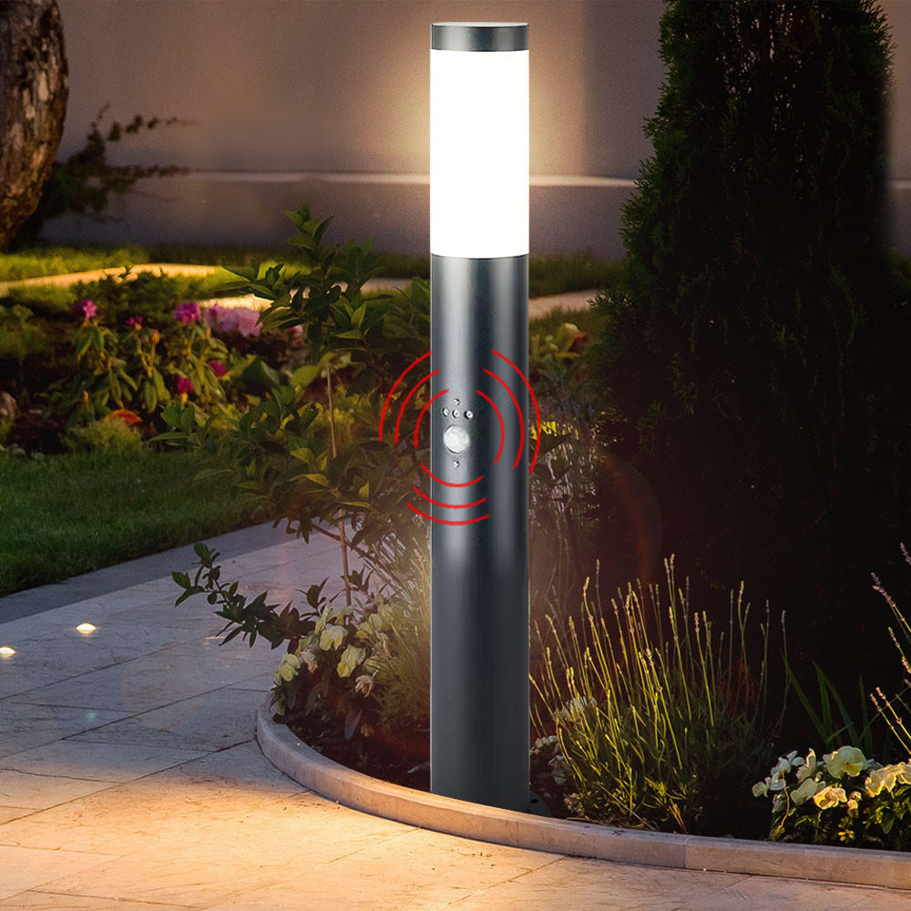 LED STEHLEUCHTE Edelstahl Anthrazit - Anthrazit, Kunststoff/Metall (11/80/7.6cm) - Globo Lighting