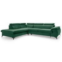 ECKSOFA 275 cm mit verstellbaren Kopfstützen Xanto L, Links, Grün - Grün, Holz (275/221cm) - Emporius