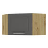 ECKHÄNGESCHRANK Kvantum W10/60/36 Graphit Matt / Eiche Artisan Matt 60 / 60 / 36cm - Graphitfarben/Eiche Artisan, Holz/Holzwerkstoff (60/36/60cm) - Feldmann-Wohnen