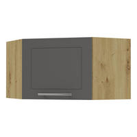 ECKHÄNGESCHRANK Kvantum W10/60/36 Graphit Matt / Eiche Artisan Matt 60 / 60 / 36cm - Graphitfarben/Eiche Artisan, Holz/Holzwerkstoff (60/36/60cm) - Feldmann-Wohnen