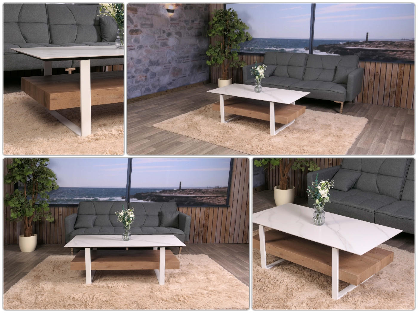 COUCHTISCH rechteck Weiß - Weiß, Holz (60/120/43cm) - MCW