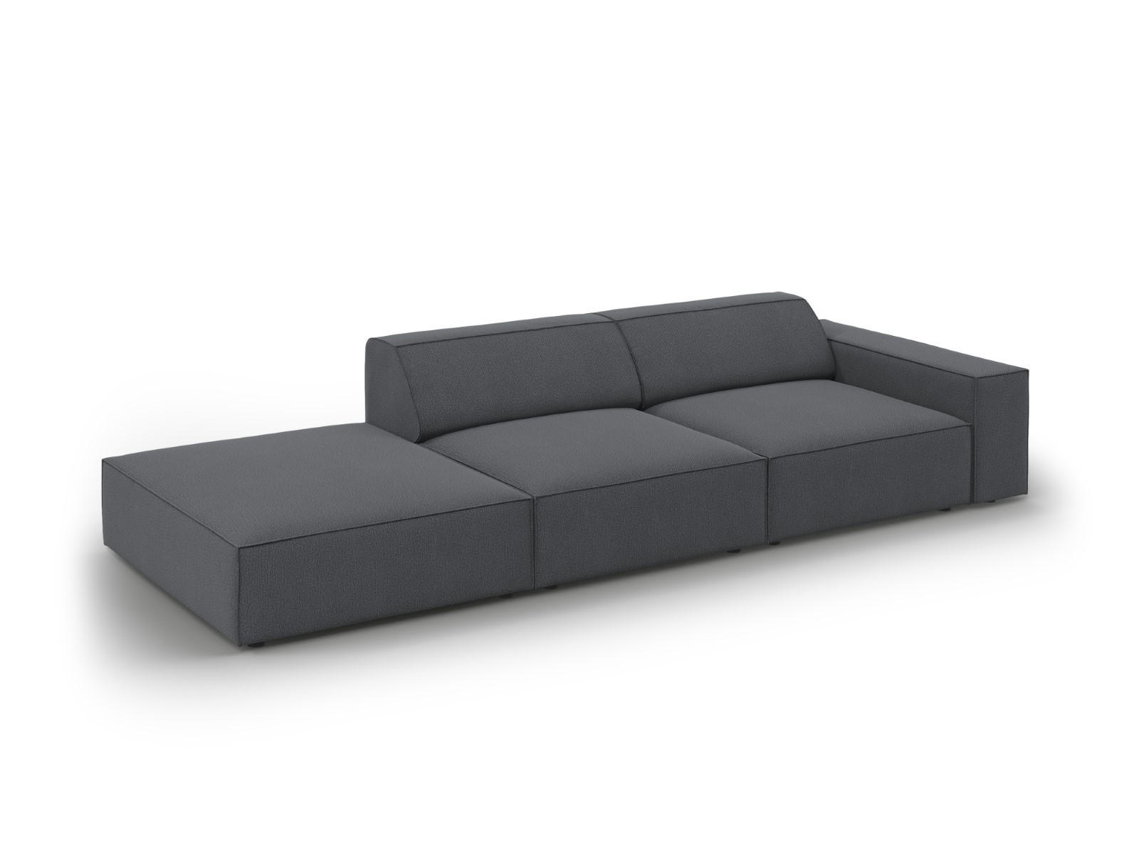 SOFA Jodie aus strukturiertem Stoff dunkelgrau 3 Sitzplätze - Dunkelgrau, Textil (102/70/262cm) - Micadoni