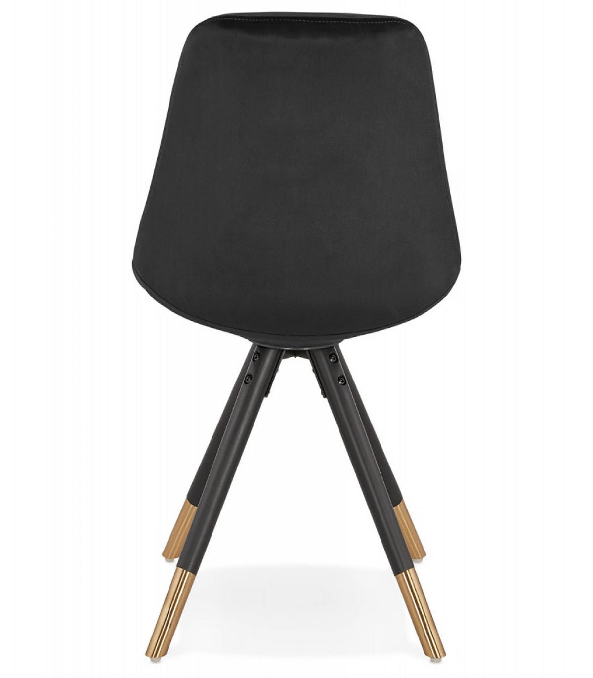 STUHL Stoffbezug Holzgestell mit Goldakzenten, Schwarz 48x56x83 cm - Schwarz, Holz/Buchenholz (48/83/56cm) - KADIMA DESIGN
