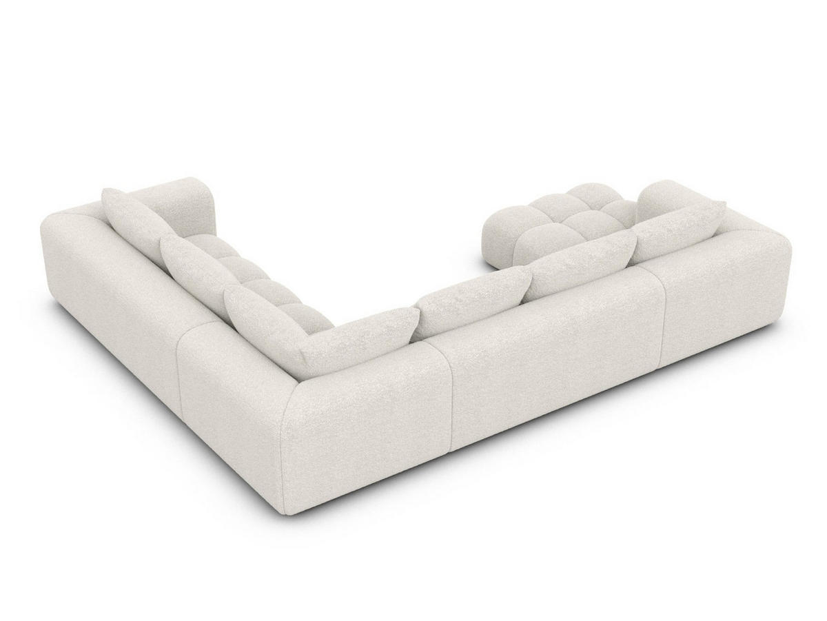 WOHNLANDSCHAFT Casaluna U-Form Weiß Bouclestoff - Weiß, Kunststoff (338/88/267cm)