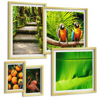 BILDER SET 5er Set - 50x50 cm & 20x30 cm & 40x60 cm Goldrahmen - Fruchtige Akzente der Tropen - Goldfarben, Kunststoff (40/60cm) - TULUP