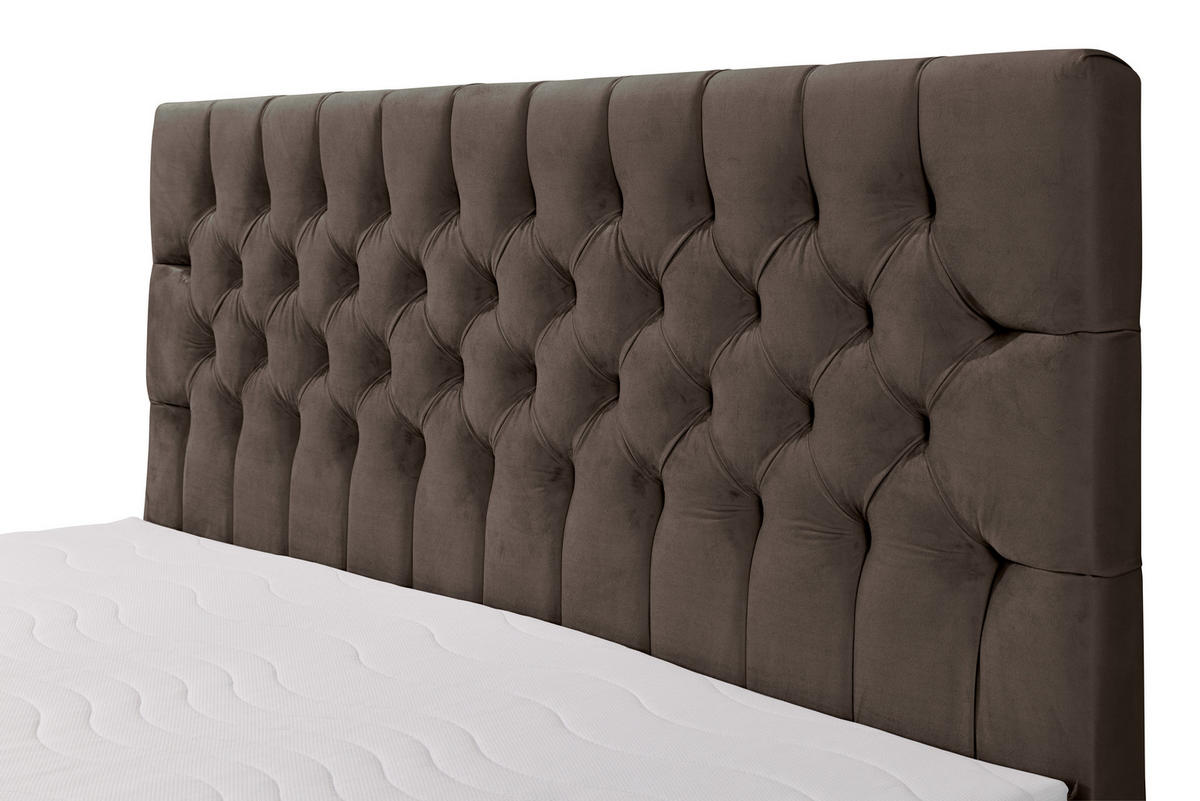 BOXSPRINGBETT LAVIDO mit Topper und Bettkasten, Braun, 200x200 cm - Braun, Textil (200/200cm) - KS Home Concept