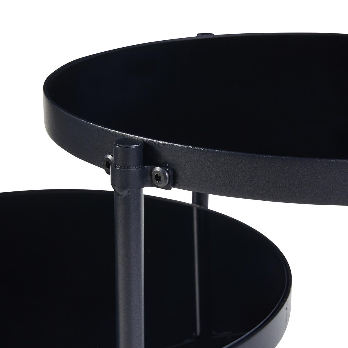BEISTELLTISCH Mölndal - Schwarz, Metall (37/58/70cm) - [en.casa]