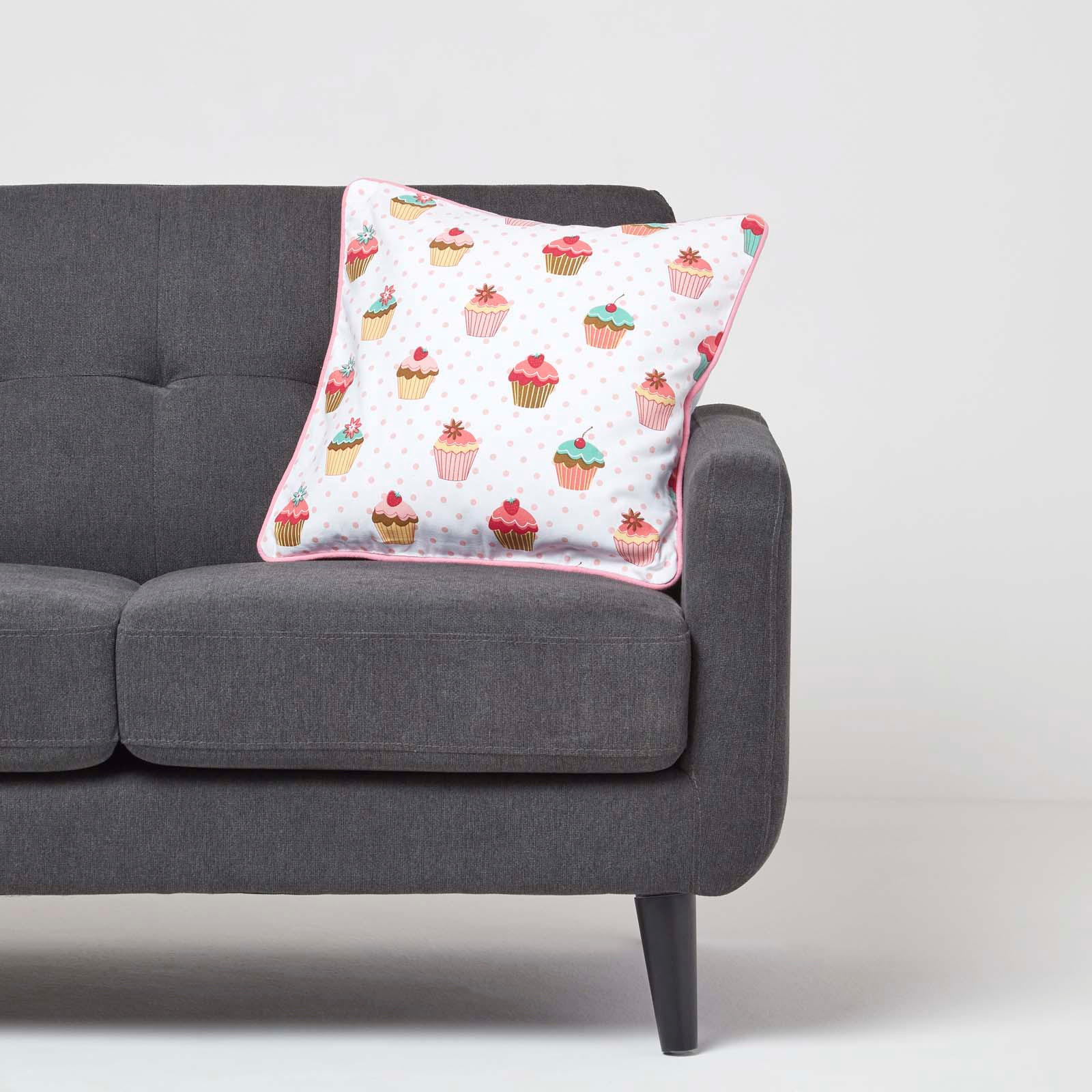 KISSENHÜLLE Cupcakes 45/45 cm - Multicolor, Textil (45/45cm) - Homescapes