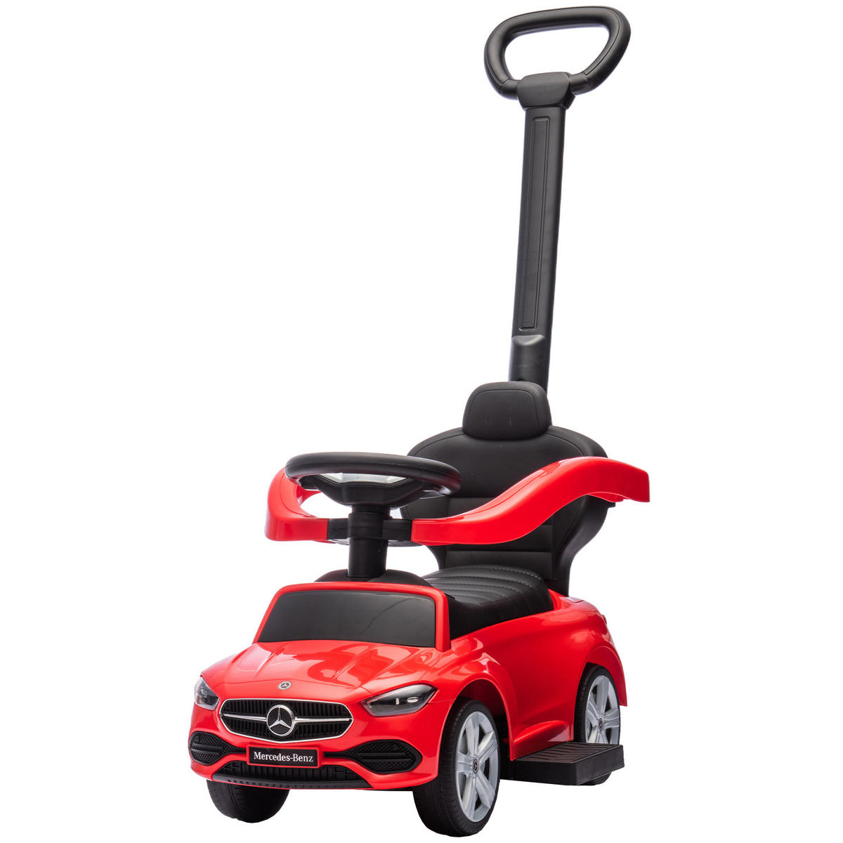 RUTSCHFAHRZEUG DE-16978 2-in-1 mit Schiebegriff und Hupe Schwarz - Rot, Kunststoff (91/40/83cm) - ComfortXL