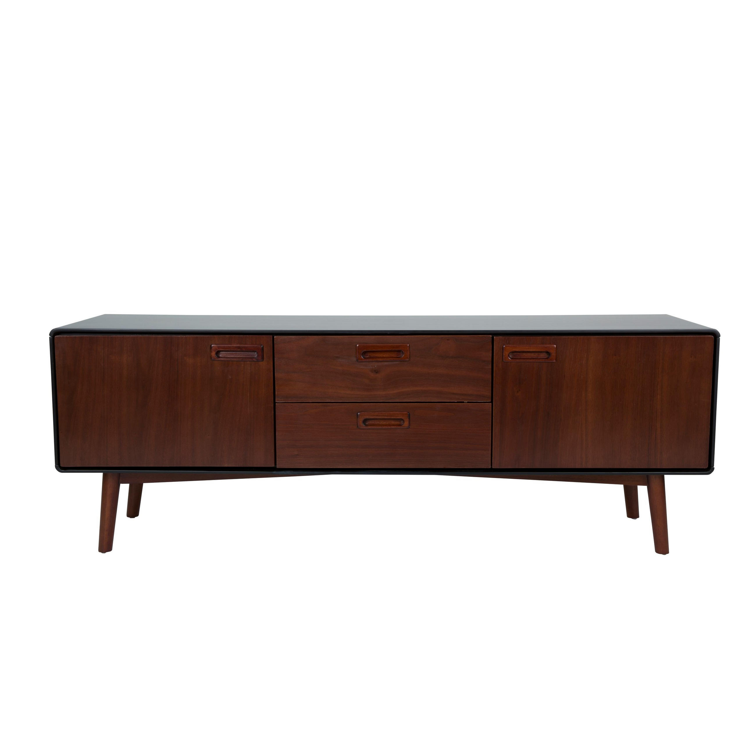 SIDEBOARD Juju Niedrig Dunkelbraun - Multicolor, Holzwerkstoff (150/53/398cm) - Dutchbone