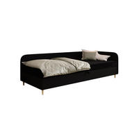 BOXBETT MIKO 80x200 mit Matratze H3, Bonell und Topper RIVIERA 100+LINCOLN 100 - Schwarz, Textil (80/200cm) - Bedante
