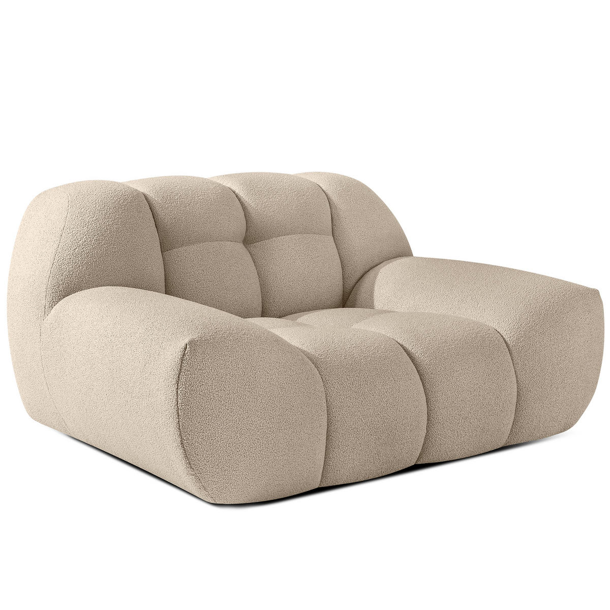 SESSEL VENA Bouclé, Beige - Beige, Holz/Textil (135/72/105cm) - KONSIMO®