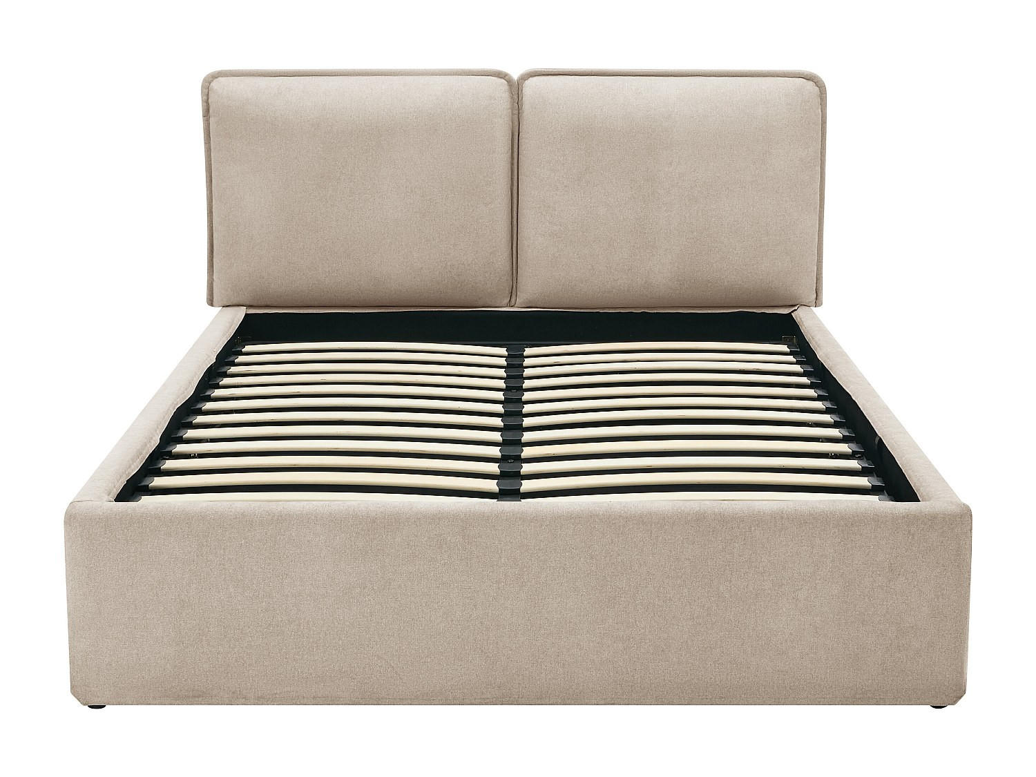 BETT mit Bettkasten - 2 Personen - Stoff - Beige - - Beige, Textil (160/200cm) - Vente-Unique
