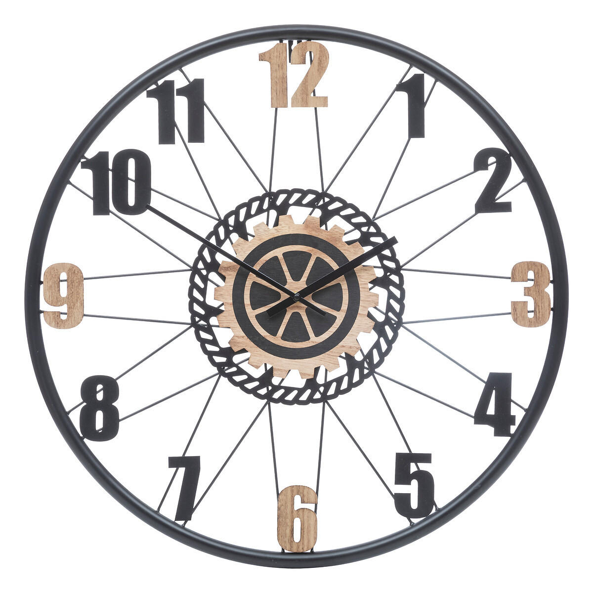 WANDUHR im Loft-Stil Mohan 65/4/65 cm - Schwarz, Metall (4/65/65cm) - Atmosphera Createur d´interieur