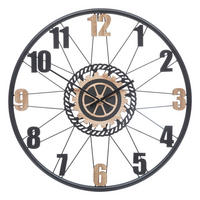 WANDUHR im Loft-Stil Mohan 65/4/65 cm - Schwarz, Metall (4/65/65cm) - Atmosphera Createur d´interieur