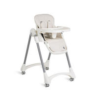 HOCHSTUHL Rico klappbar weiß höhenverstellbar, Doppeltablett, Räder, Gurt - Weiß, Metall (52/96/81cm) - Moni
