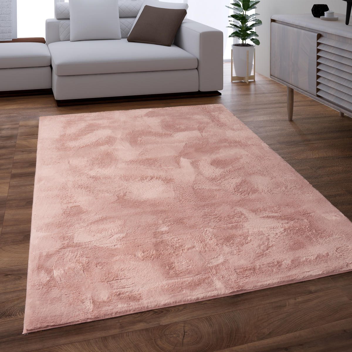 HOCHFLORTEPPICH 60/90 cm Soft 380 - Pink, Textil (60/90cm) - Paco Home