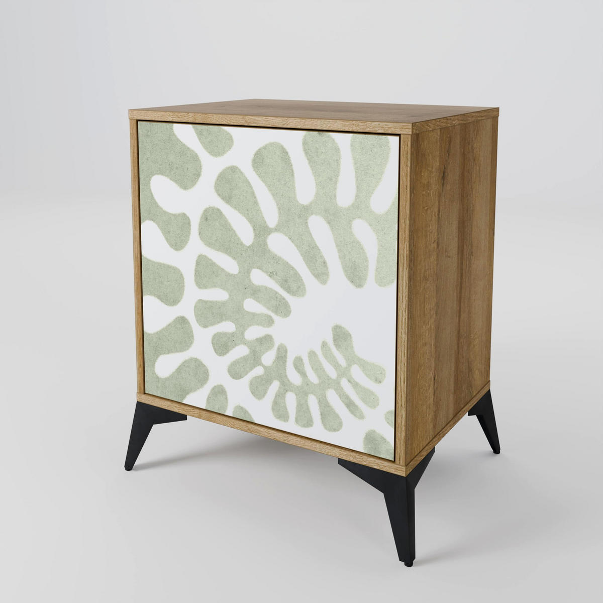 SIDEBOARD HELIX DANCE, Eichefarben, 57,5x42x75,5 cm, Goldfarbene Metallfüße - Eichefarben/Goldfarben, Holzwerkstoff/Metall (57.5/75.5/42cm) - SpaceRebels