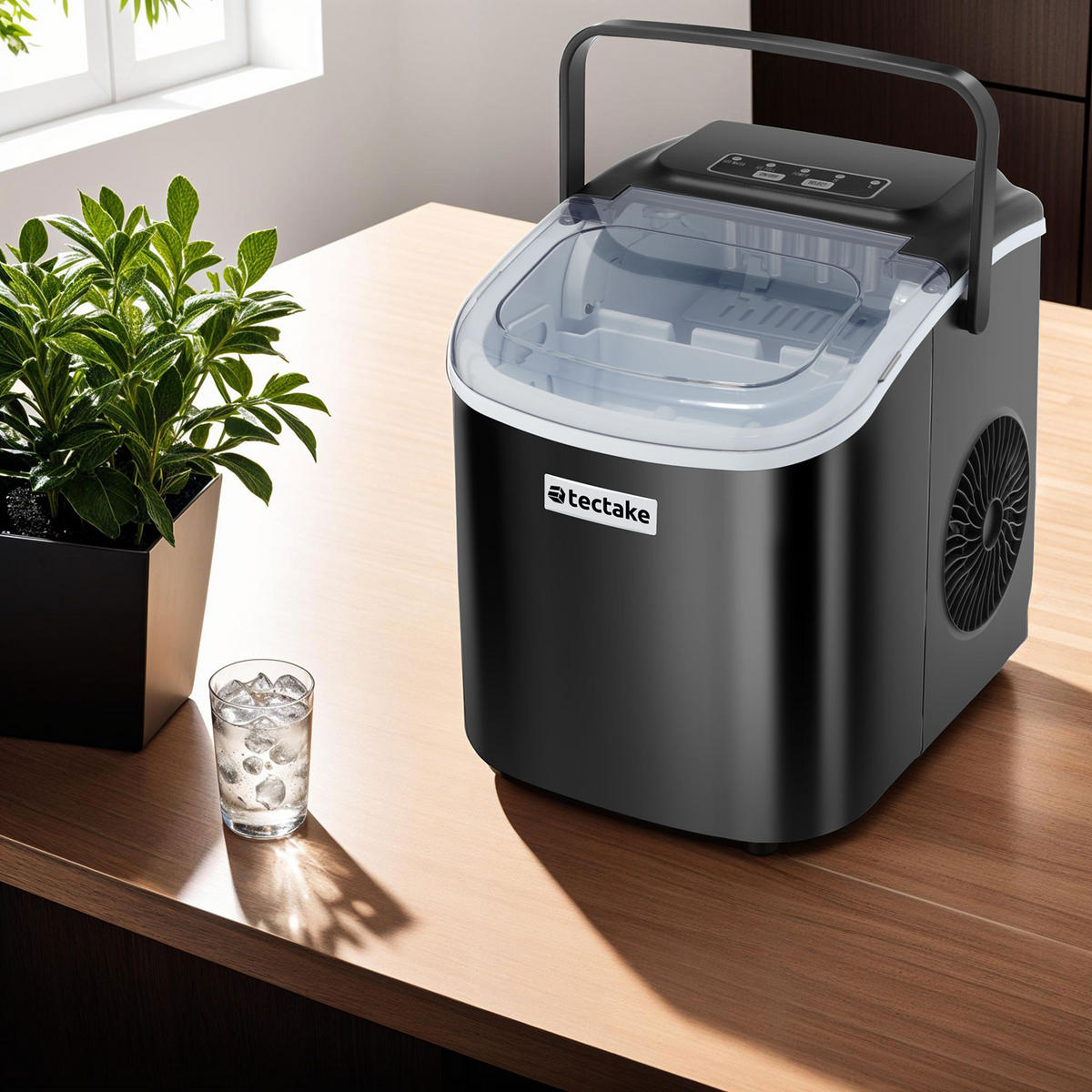EISWÜRFELMASCHINE Arctic, inklusive Eiskorb und Eisschaufel, schwarz - Schwarz, Metall (24/29/30cm) - tectake