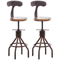 BARHOCKER 2er Set Holz bronze - Bronzefarben, Holz/Metall (41/96/41cm) - CLP