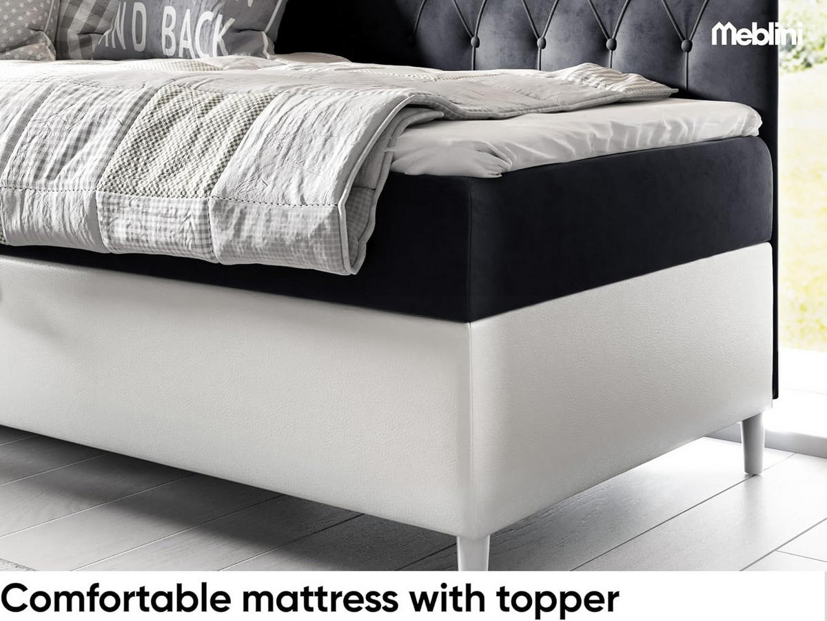 KINDERBETT FLIPPO 3 - Schwarz/Weiß, Holzwerkstoff (106/208cm) - Meblini