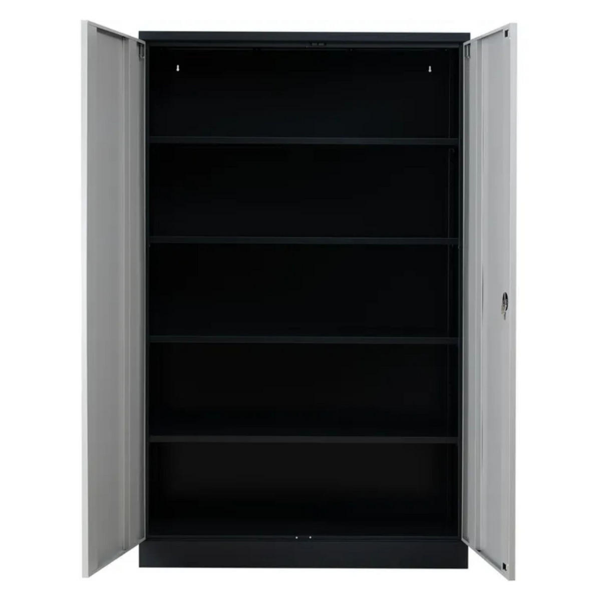 STAHLSCHRANK Bee mit 5 lackierten Fachböden 195x92x60 cm Korpusfarbe Anthrazit Frontfarbe Lichtgrau - Hellgrau, Metall (92/195/60cm)