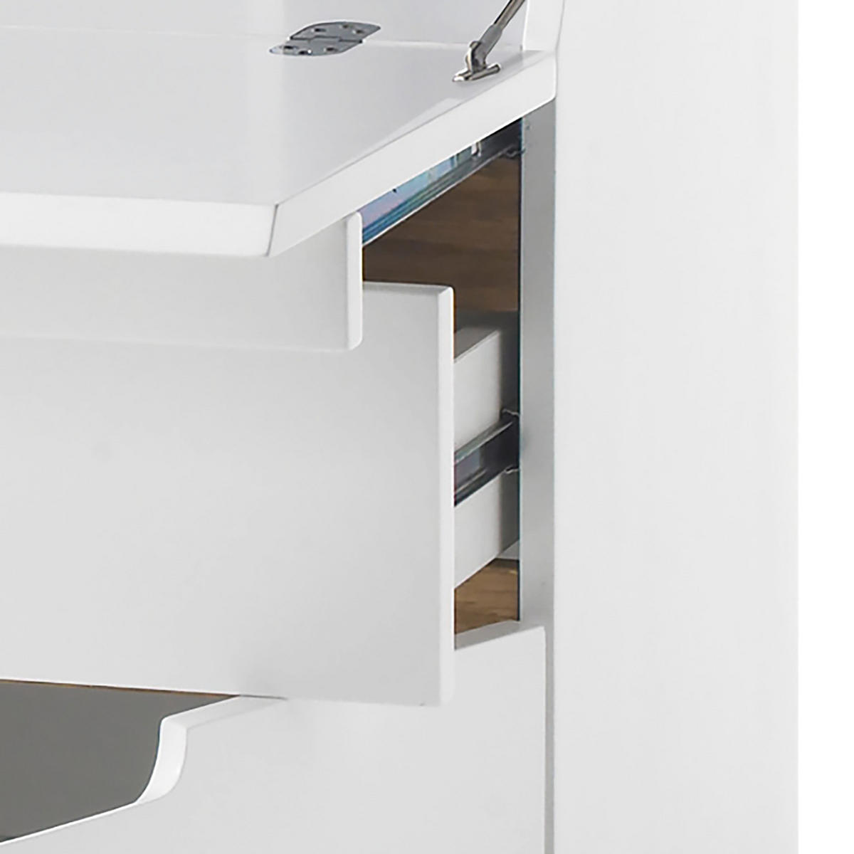 SEKRETÄR - Matt Weiß / Asteiche - Weiß, Holzwerkstoff (40/97/113cm) - home24