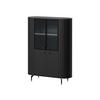 VITRINE Zante 2D2W 01 mit weißer LED Beleuchtung - Goldfarben/Schwarz, Holzwerkstoff/Metall (113/155/40cm) - MIRJAN24