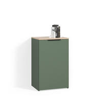 KOMMODE Piave Grün mit Regal - Grün, Holzwerkstoff (50/80/40cm) - Livinity®
