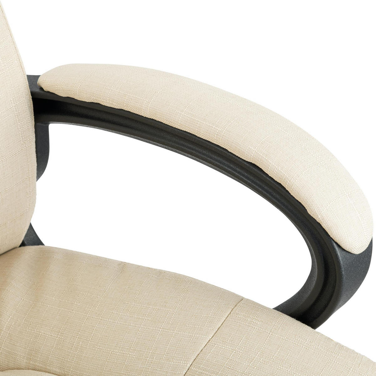 DREHSTUHL Stoff Creme - Creme/Schwarz, Kunststoff/Textil (66/106/70cm) - CLP