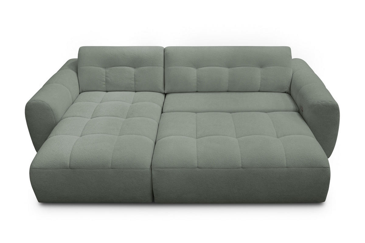 ECKSOFA LUMERO 4-Sitzer LINKS, olive - Schwarz/Olivgrün, Holz/Textil (275/166cm) - Courtois Laville