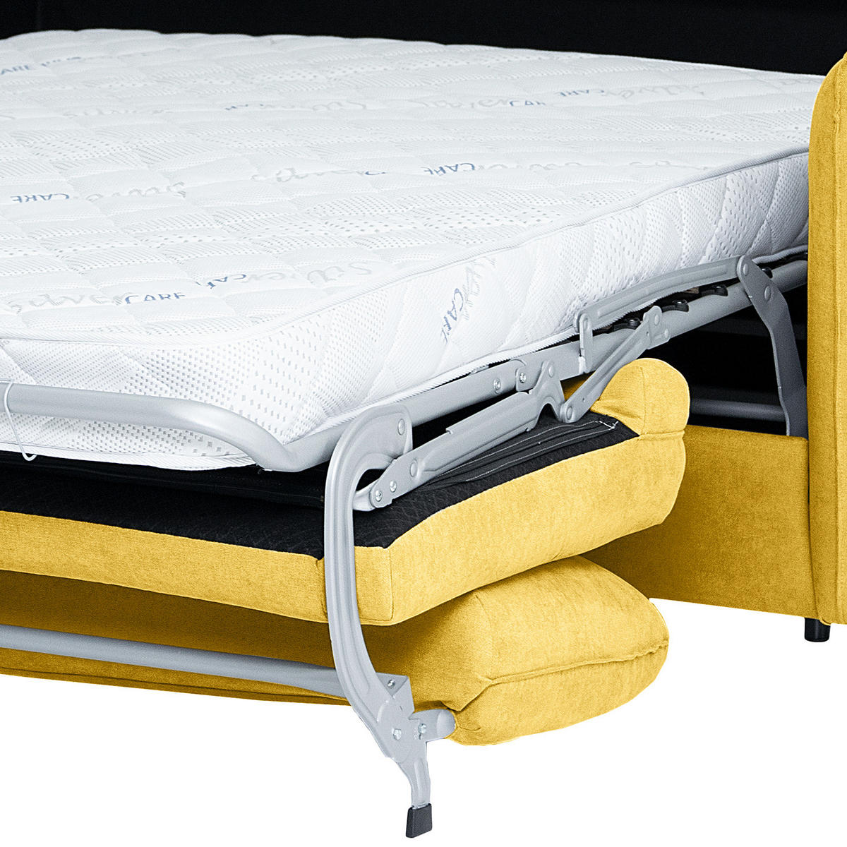 SCHLAFSOFA mit Matratze - Gelb/Schwarz, Kunststoff/Textil (194/86/104cm) - home24