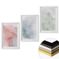 WANDBILDER 3er-Set - 40x60 cm Weißer Rahmen - Pastellfarbene Aquarellstrukturen - Weiß, Kunststoff (40/60cm) - ArtPrintCave