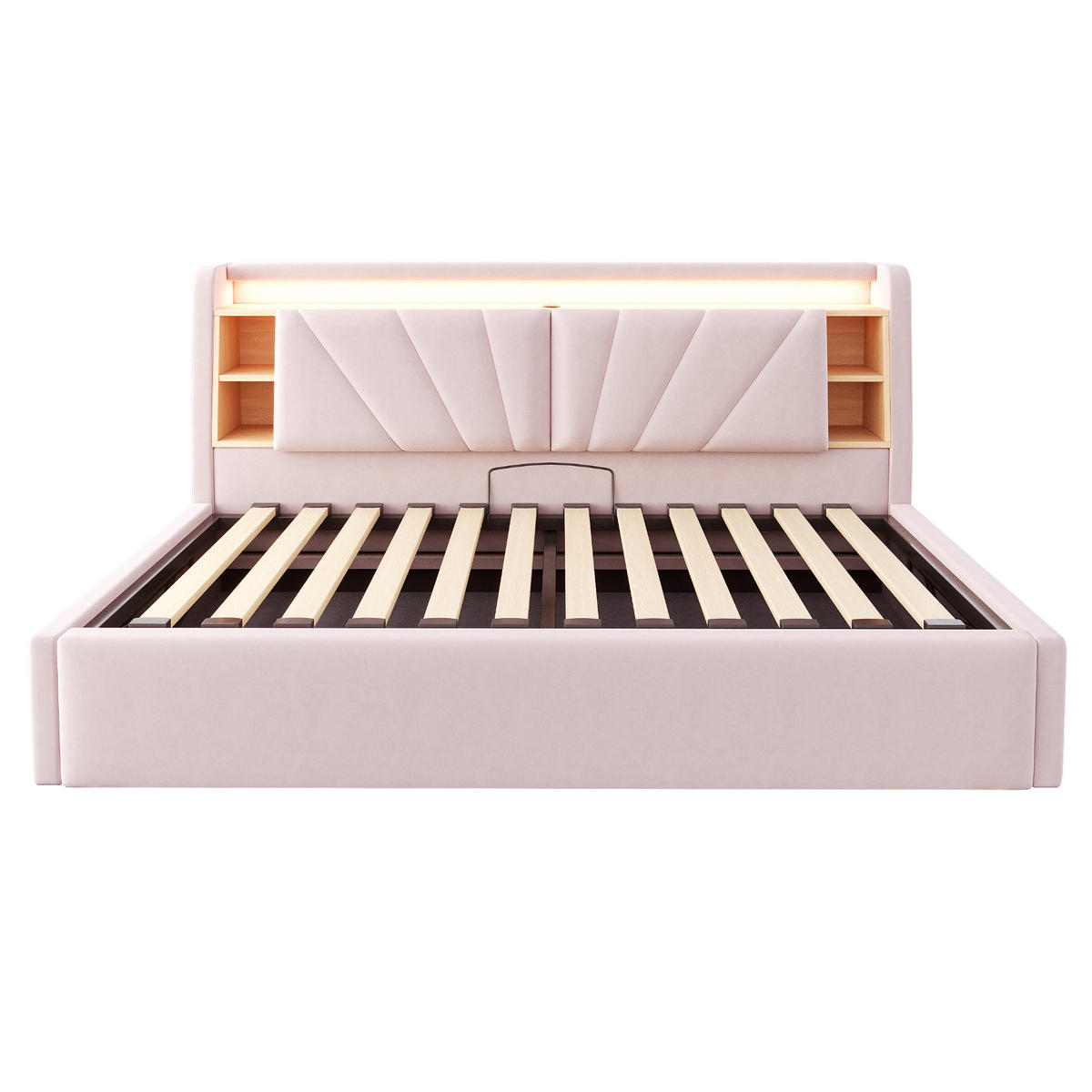 POLSTERBETT 90*200 cm mit LED, USB und Stauraum, Rosa - Pink, Textil (90/200cm) - FLIEKS