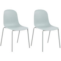 STAPELSTUHL 2er Set Kunststoff Türkis - Türkis, Kunststoff/Metall (51/85/53cm) - CLP