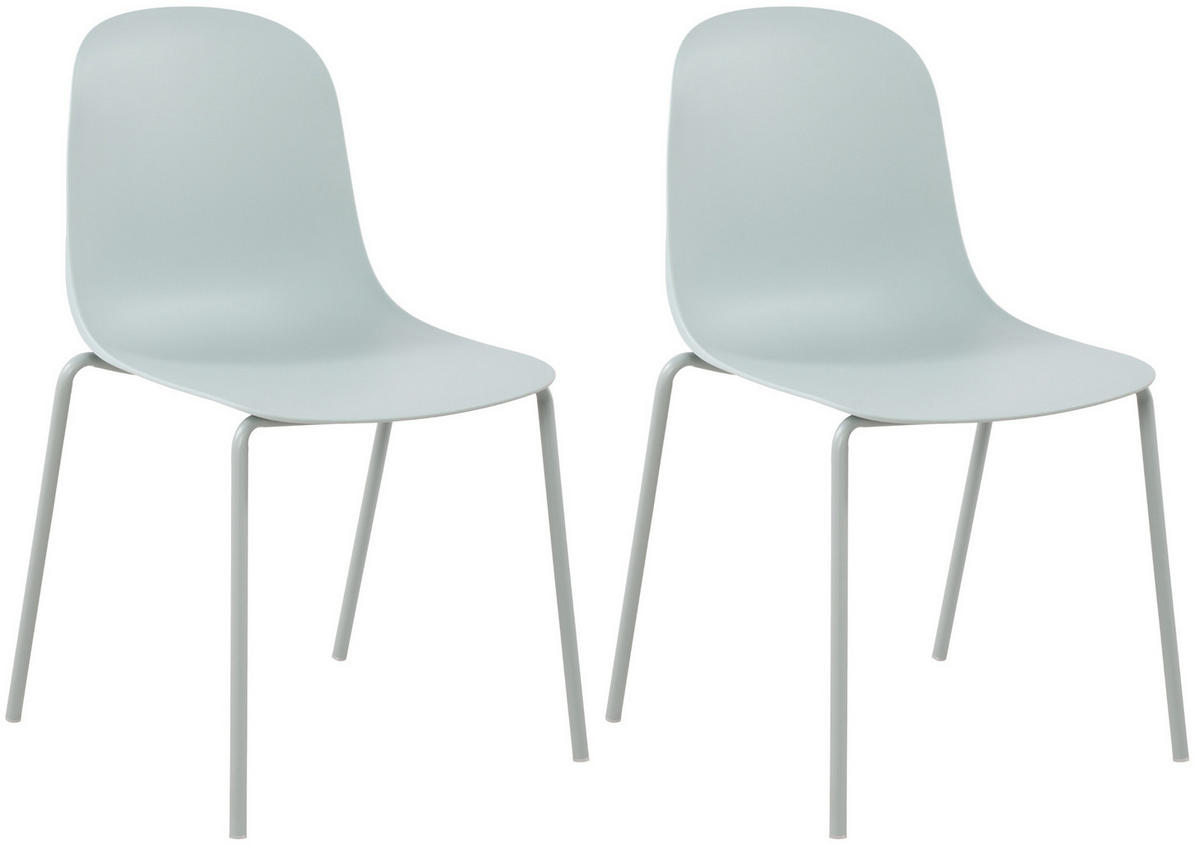 STAPELSTUHL 2er Set Kunststoff Türkis - Türkis, Kunststoff/Metall (51/85/53cm) - CLP