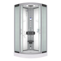 DAMPFDUSCHE Duschkabine D58-00M3-EC Weiß 80x80 - Weiß, Glas/Kunststoff (80/80/215cm) - AcquaVapore by Sandra Jentho