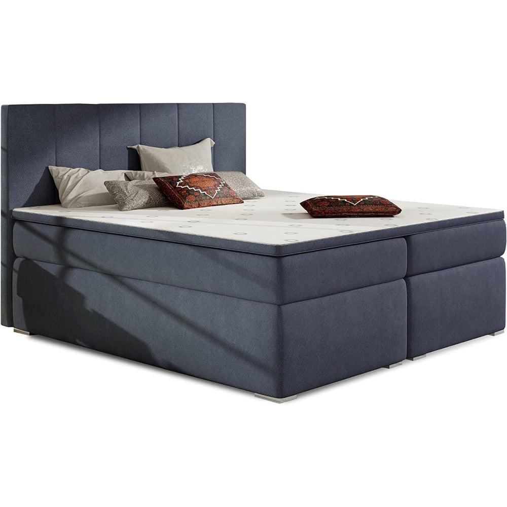 BOXBETT BOLERO Bonellfederkern inkl. Topper - Dunkelblau, Holz/Holzwerkstoff (180/200cm) - Best For Home