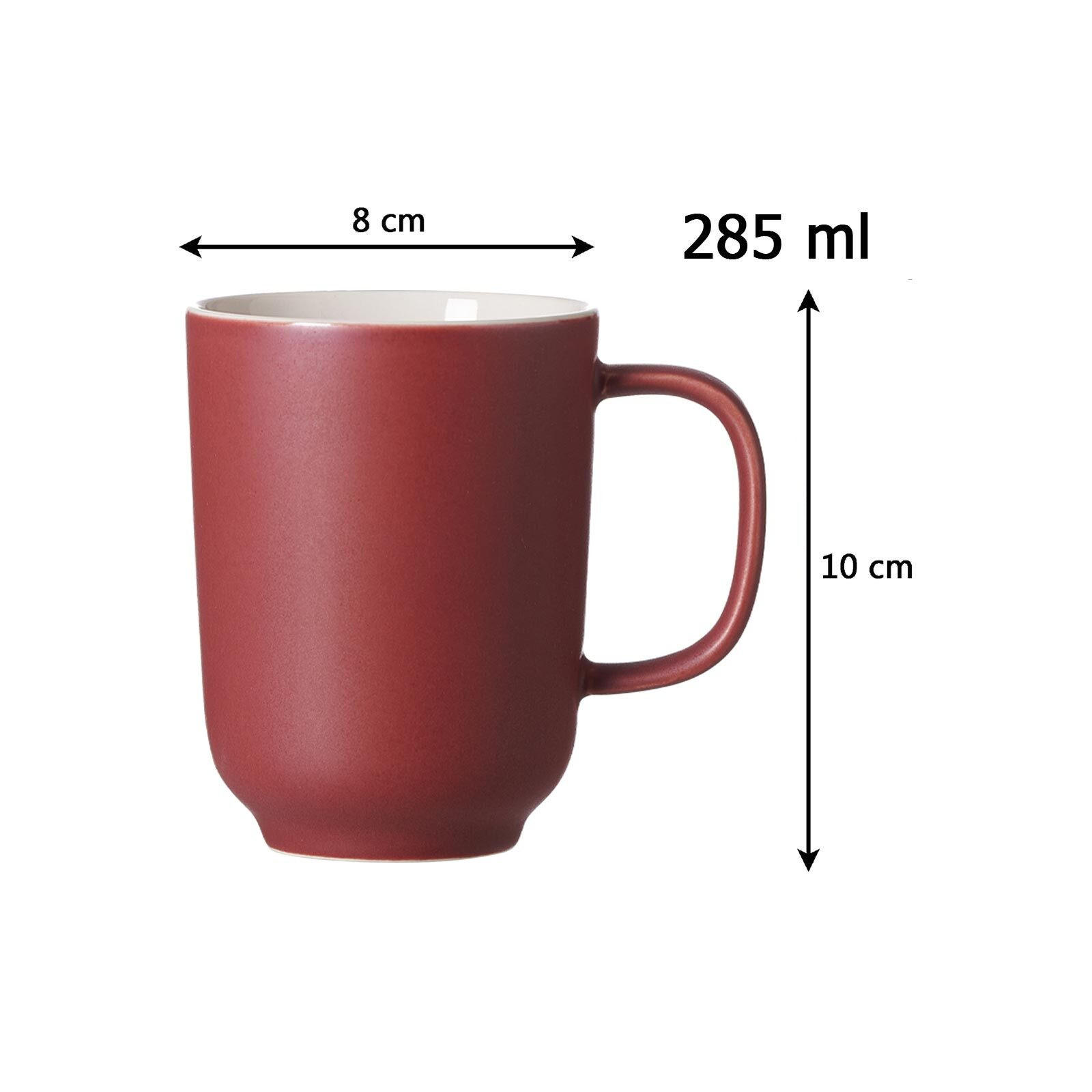KAFFEEBECHER Jasper Beere 285 ml 4er Set - Beere, Keramik (0.285L) - Ritzenhoff Breker