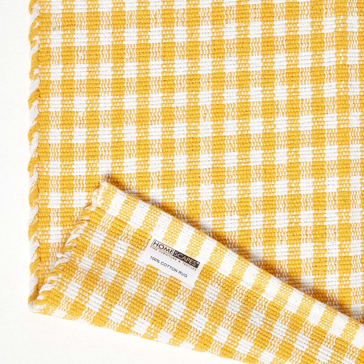 BAUMWOLLTEPPICH Vichy-Karo 60/90 cm - Gelb, Textil (60/90cm) - Homescapes