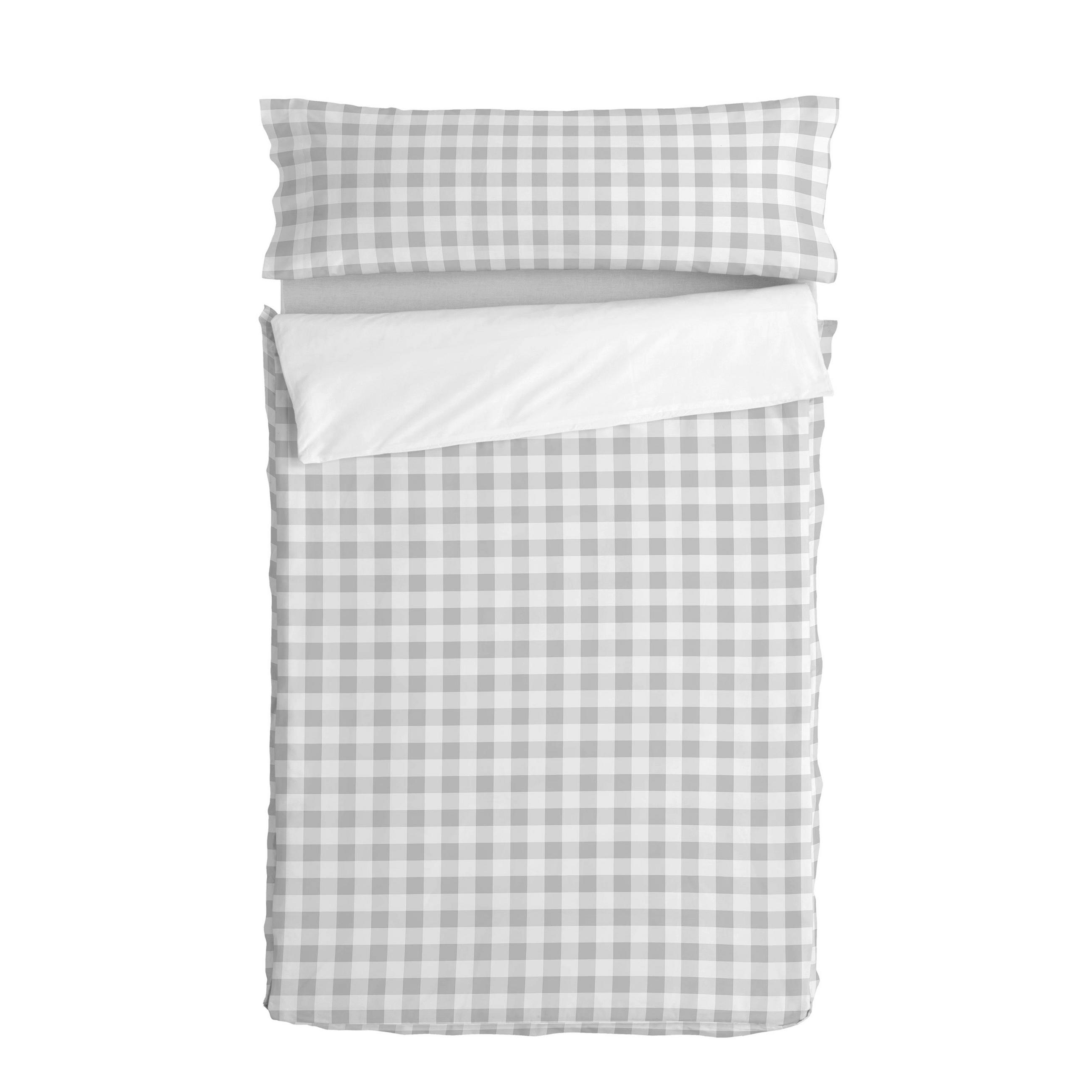 NORDIC-SACK vichy 105x200 cm ohne füllung grau - Grau, Textil (105/200cm) - Happy Friday