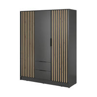 KLEIDERSCHRANK – 155 cm – Nelly – Graphitfarben - Graphitfarben, Holzwerkstoff (155/200/51cm) - hi-markt