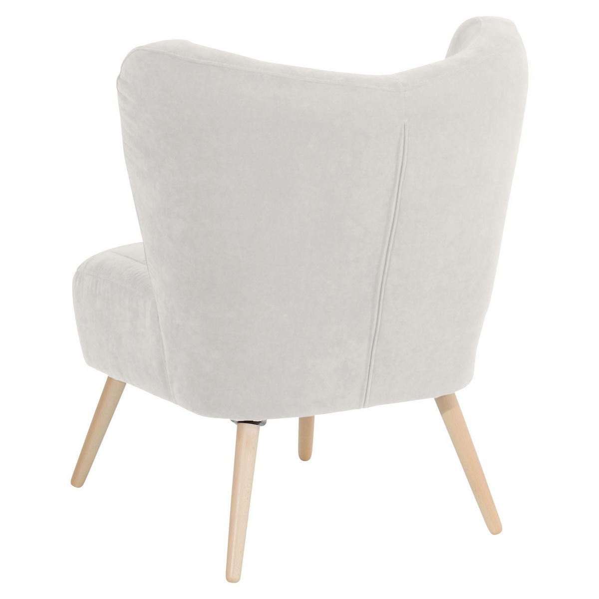 SESSEL Kathy Bezug Veloursstoff Buche natur / creme - Weiß, Kunststoff (70/86/69cm) - 58aufmkessel