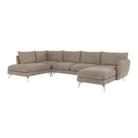 WOHNLANDSCHAFT Elou Dunkelbeige Microfaser - Chromfarben/Beige, Textil/Metall (336/87/200cm) - S-Style Möbel