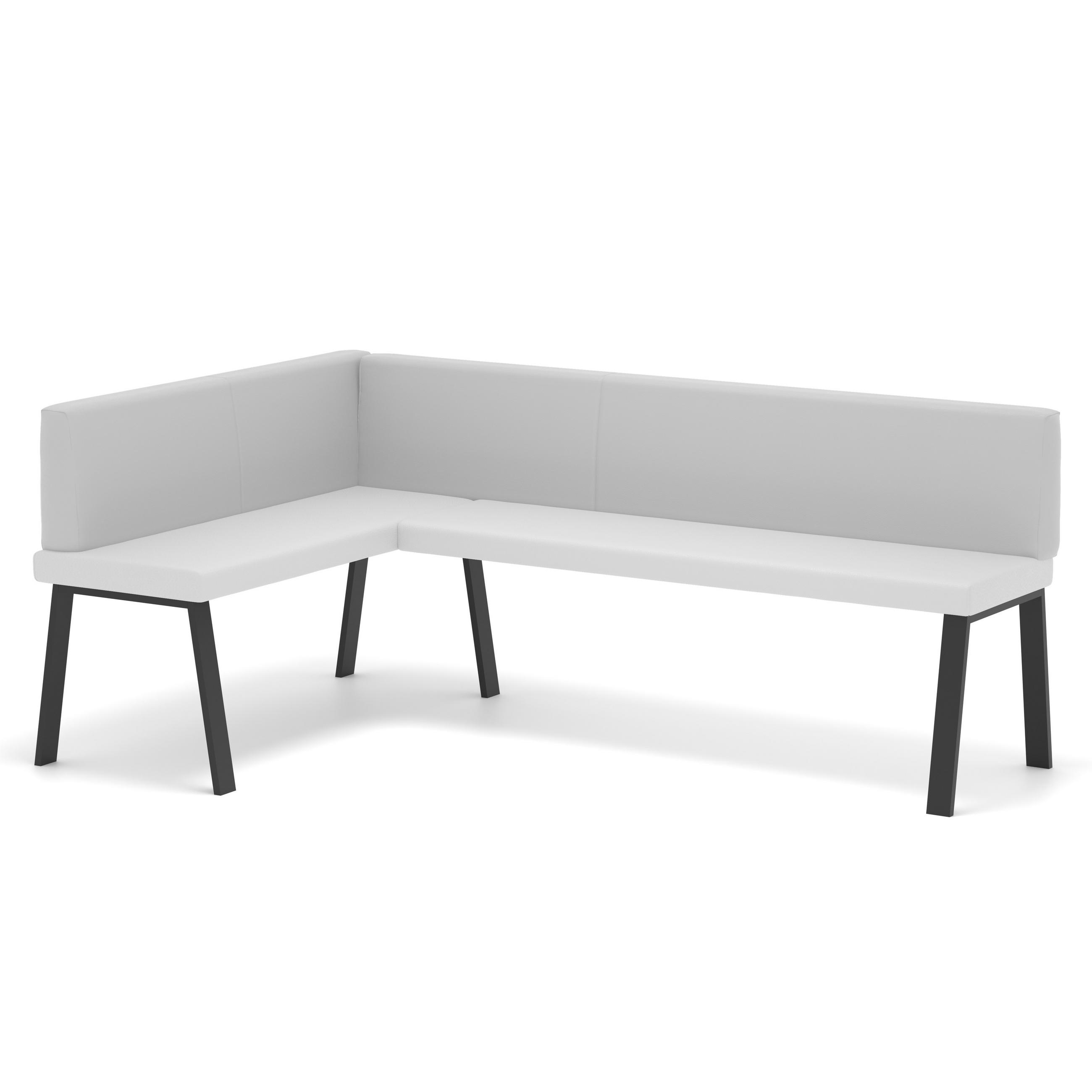 ECKBANK links MONO Y Kunstleder glatt, 128/168 cm Weiß - Weiß, Kunststoff/Textil (128/168cm) - Idohome