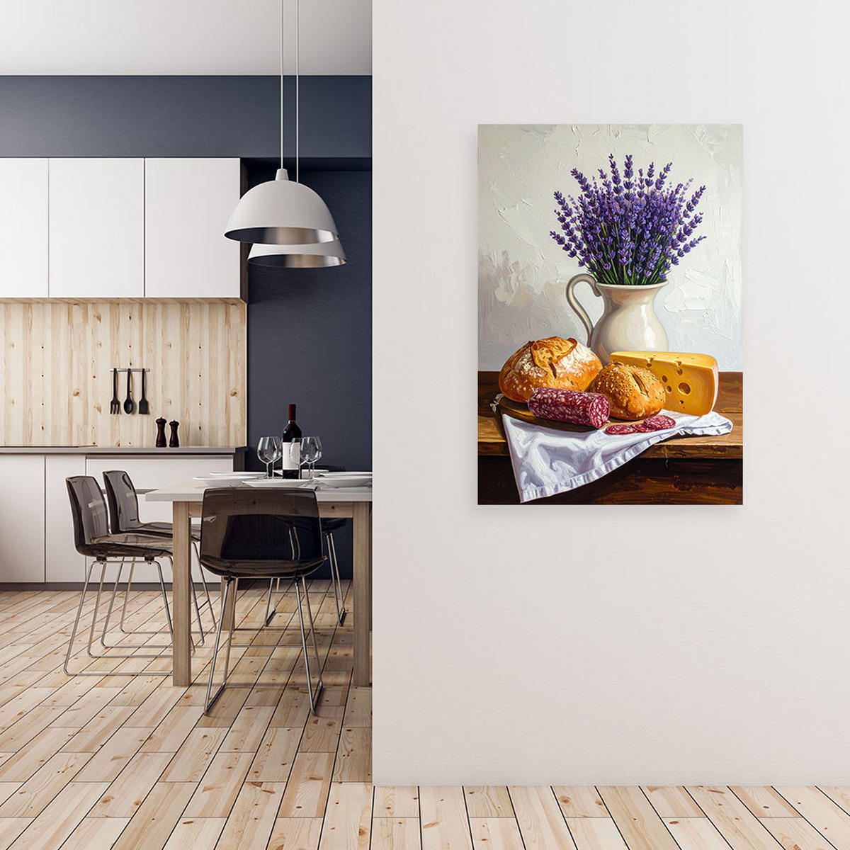 LEINWANDBILD Essen & Trinken 40x60cm - Multicolor, Textil (40/60cm) - Feeby