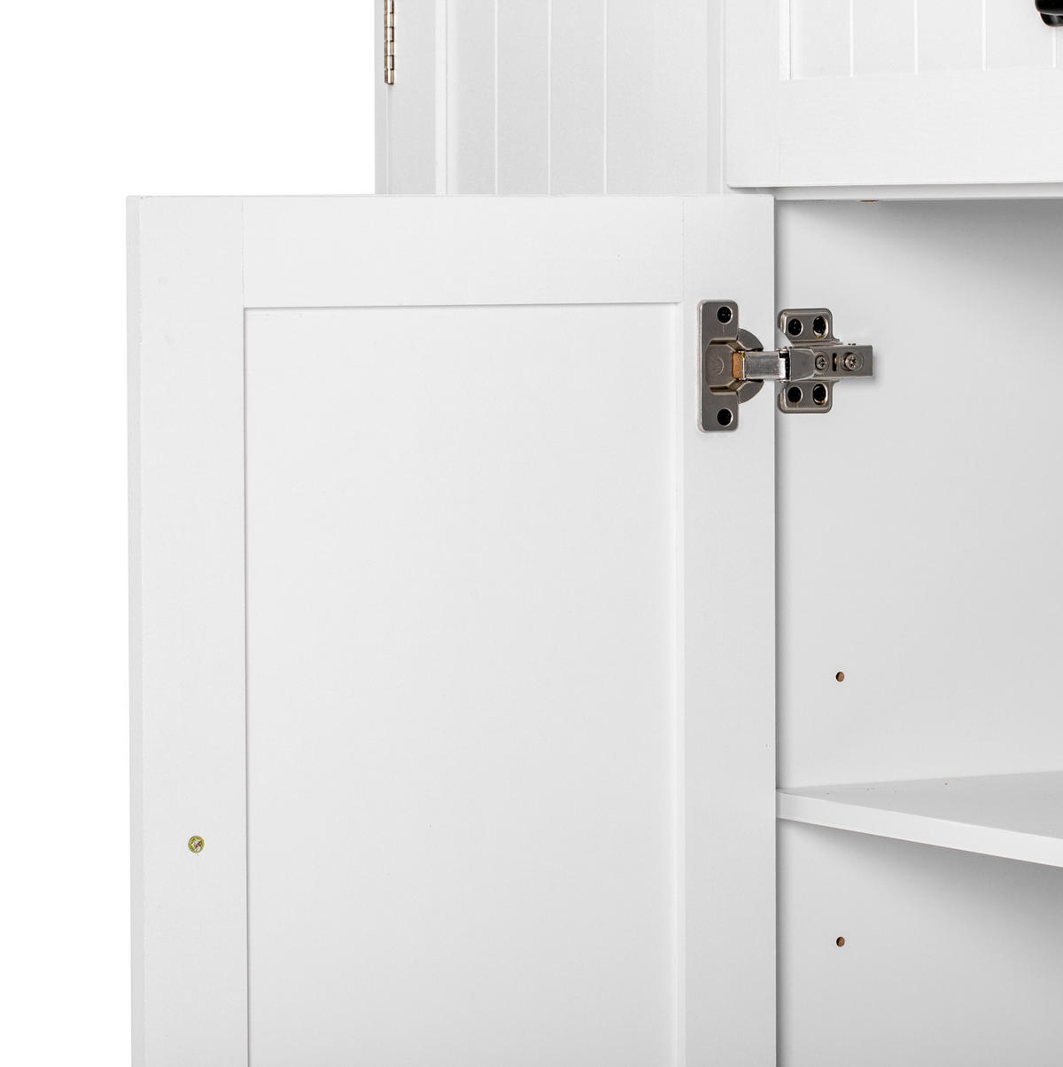 SIDEBOARD 107/40/83.4 cm Weiß aus MDF mit 3 Türen und 1 Schublade - Weiß, Holzwerkstoff (40/83.4/107cm) - OKMYHOME