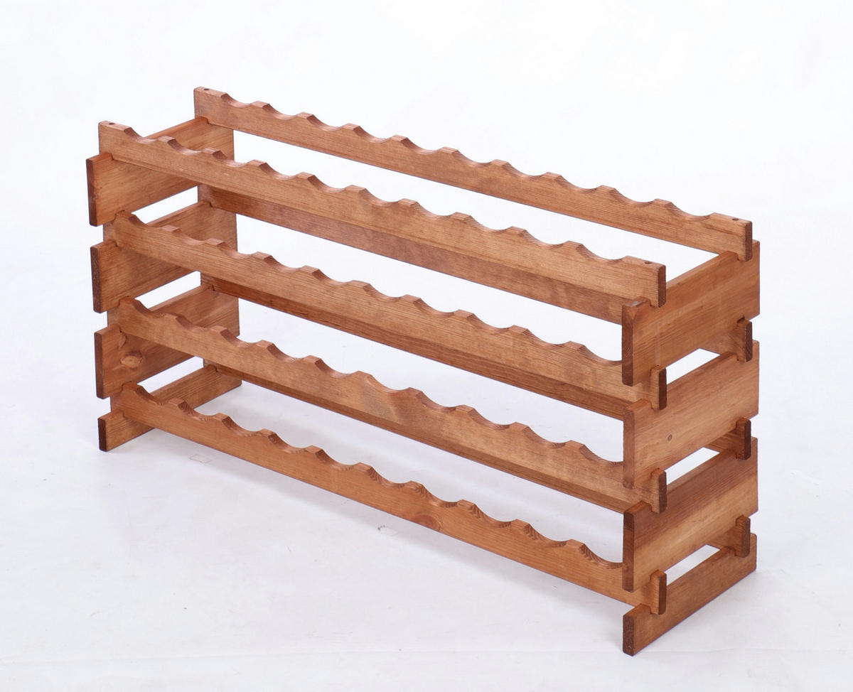 WEINREGAL VINOTECA FLEX PRO HxBxT 51x103x28cm 40 Flaschen auf 4 Ebenen Braun geölt - Braun, Holz (103/51/28cm) - PROREGAL